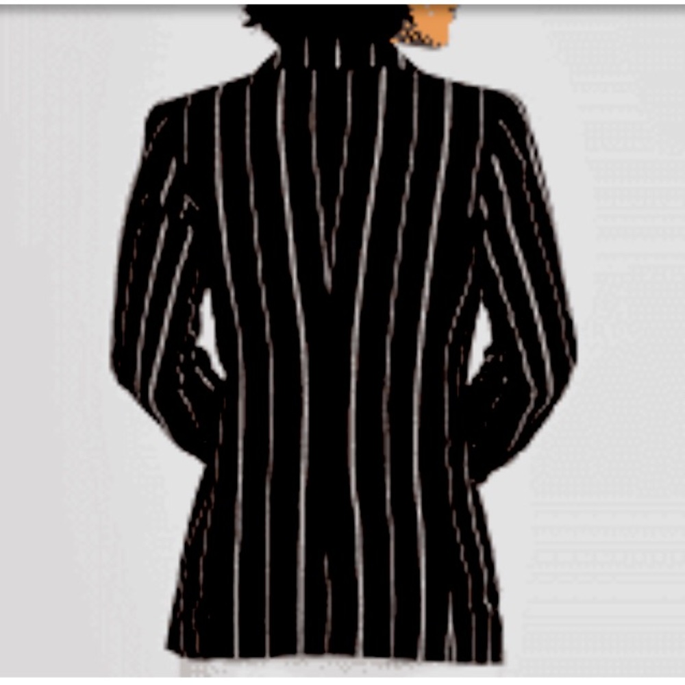 A new day black striped suit